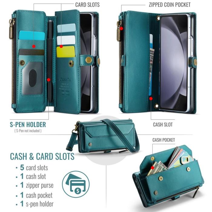 Caseme - CASEME C36 Läderfodral för Samsung Galaxy Z Fold6 5G - Grön