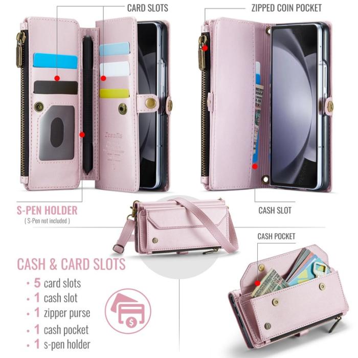 Caseme - CASEME C36 Läderfodral för Samsung Galaxy Z Fold6 5G - Roséguld