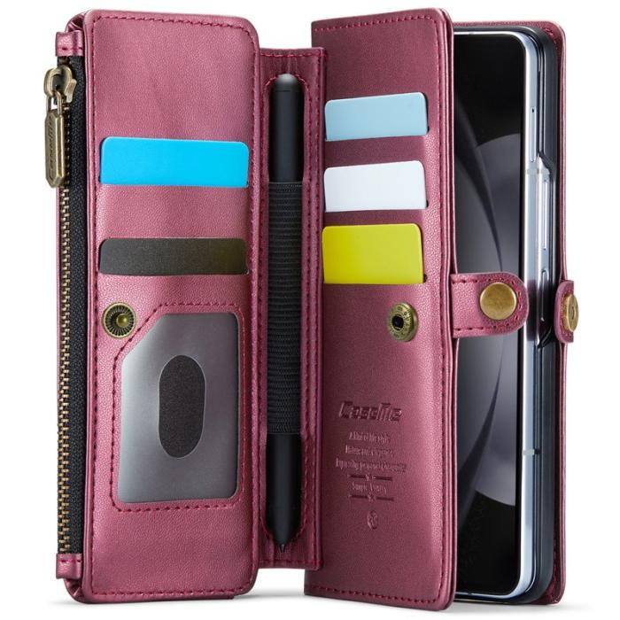 Caseme - CASEME C36 Läderfodral för Samsung Galaxy Z Fold6 5G - Vinröd