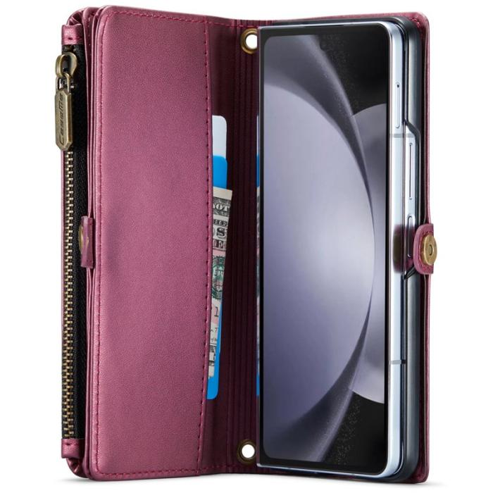 Caseme - CASEME C36 Läderfodral för Samsung Galaxy Z Fold6 5G - Vinröd