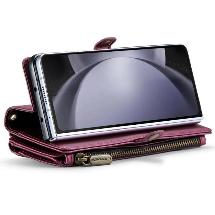 Caseme - CASEME C36 Läderfodral för Samsung Galaxy Z Fold6 5G - Vinröd