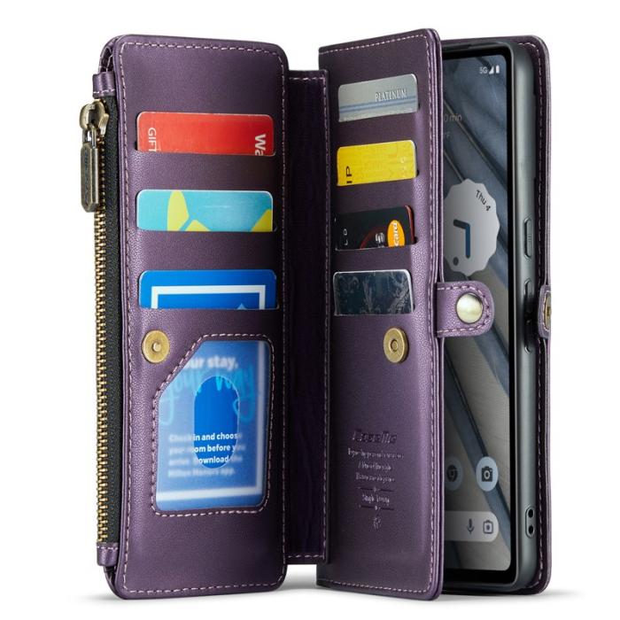 Caseme - CASEME C36 Läderfodral till Google Pixel 7a - Lila