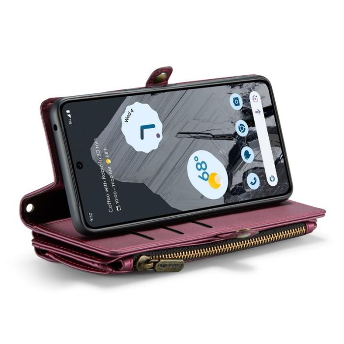 Caseme - CASEME C36 Läderfodral till Google Pixel 8 Pro - Vinröd