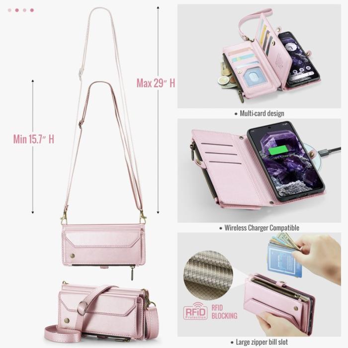 Caseme - CASEME C36 Läderfodral till Google Pixel 8 - Rosa