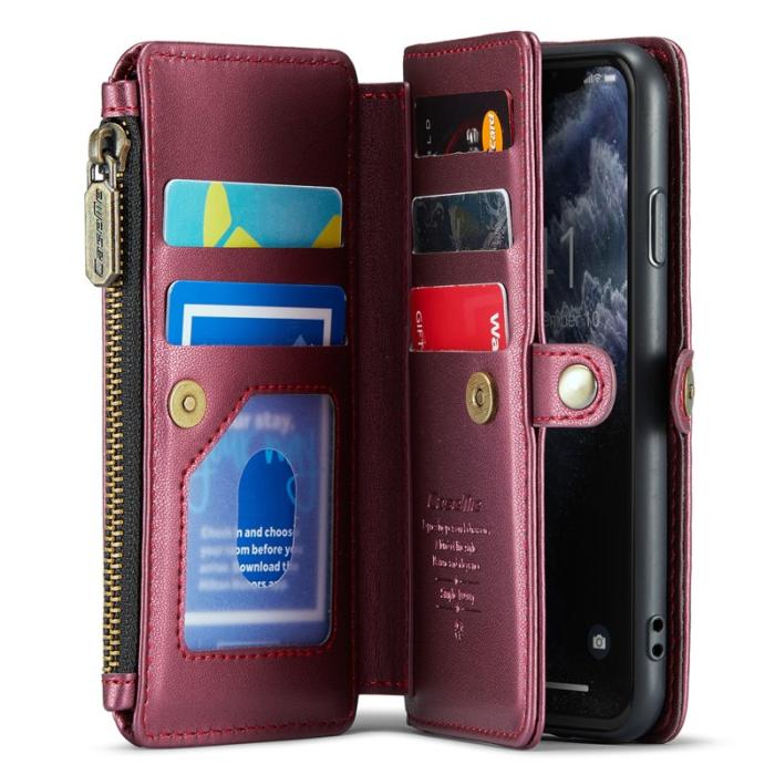 Caseme - CASEME C36 Läderfodral till iPhone 11 Pro - Vinröd