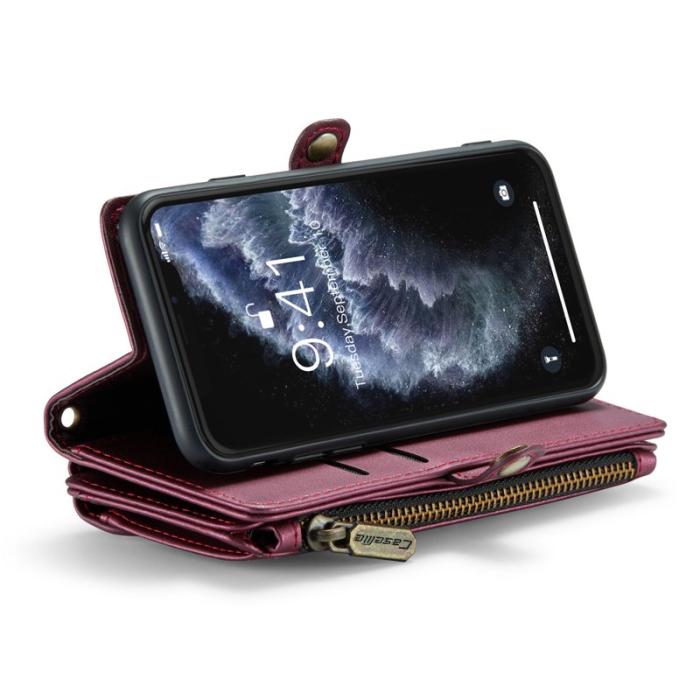 Caseme - CASEME C36 Läderfodral till iPhone 11 Pro - Vinröd