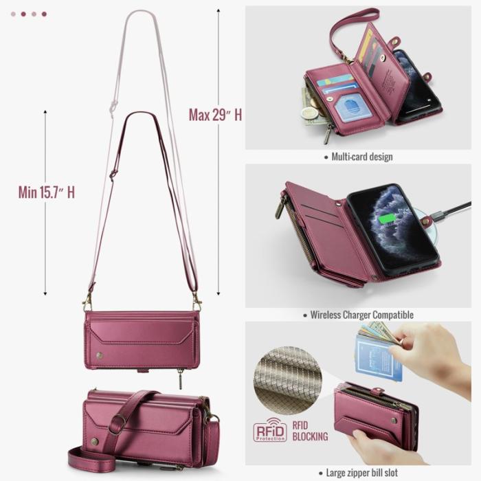 Caseme - CASEME C36 Läderfodral till iPhone 11 Pro - Vinröd