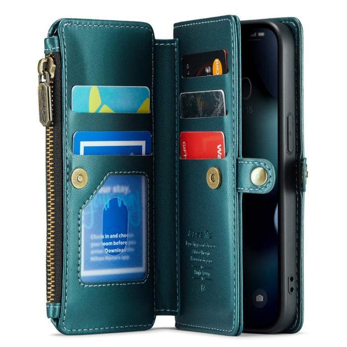 Caseme - CASEME C36 Läderfodral till iPhone 13 Pro - Grön med kortfack