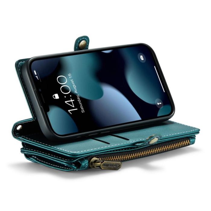 Caseme - CASEME C36 Läderfodral till iPhone 13 Pro - Grön med kortfack