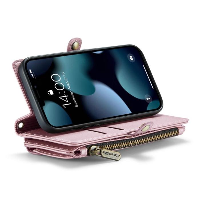Caseme - CASEME C36 Läderfodral till iPhone 13 Pro med kortfack - Rosa
