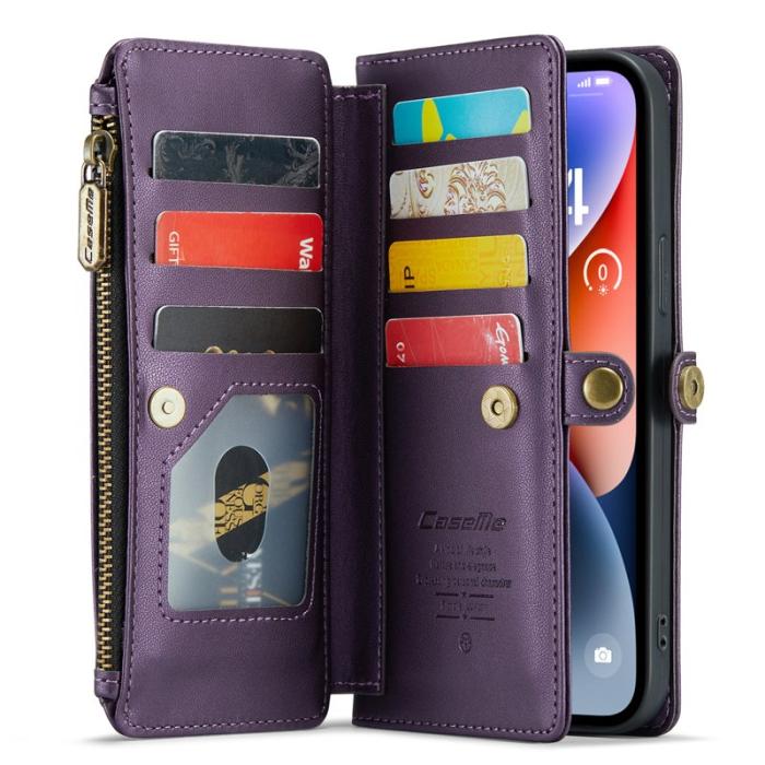 Caseme - CASEME C36 Läderfodral till iPhone 14 Plus - Lila
