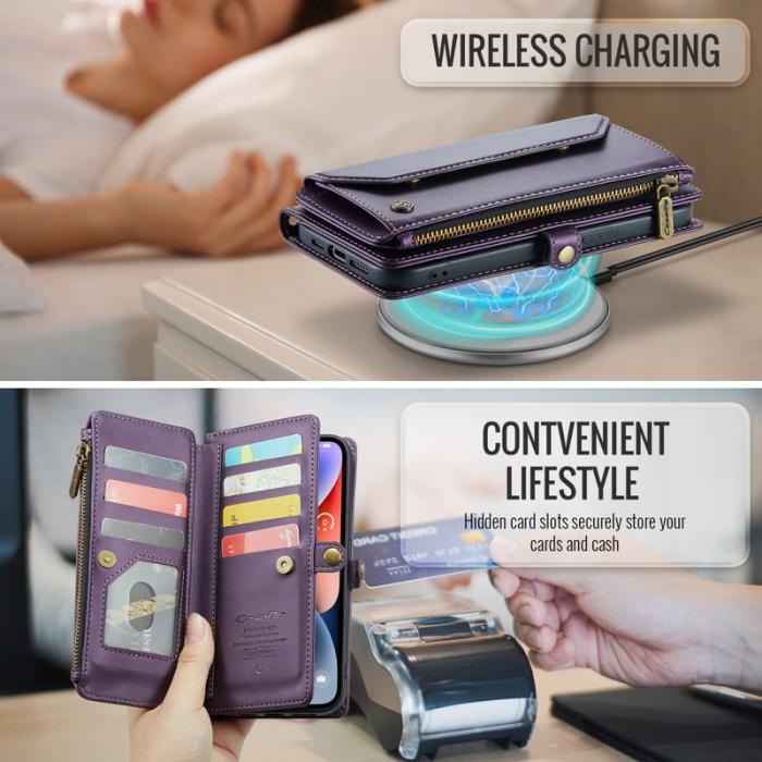 Caseme - CASEME C36 Läderfodral till iPhone 14 Plus - Lila