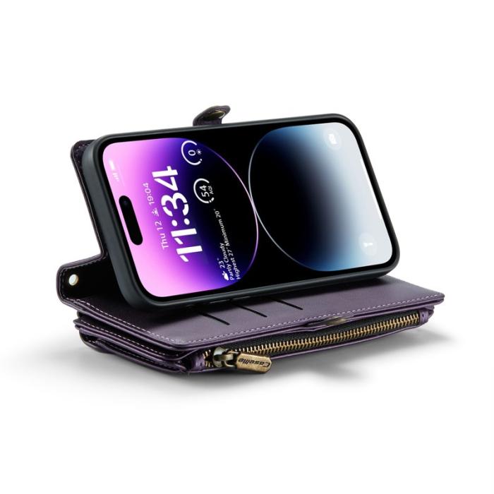 Caseme - CASEME C36 Läderfodral till iPhone 14 Pro Max - Lila