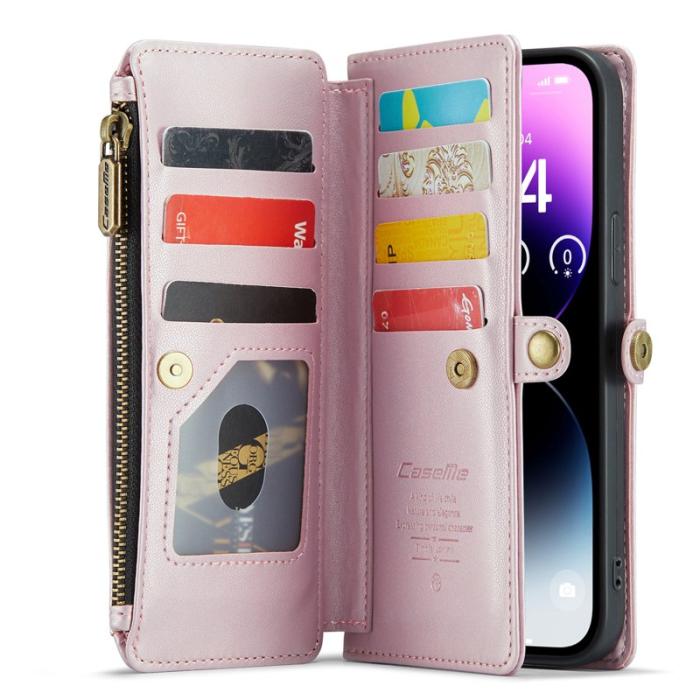 Caseme - CASEME C36 Läderfodral till iPhone 14 Pro Max - Rosa