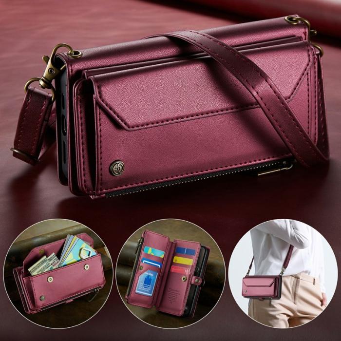 Caseme - CASEME C36 Läderfodral till iPhone 15 Pro - Vinröd