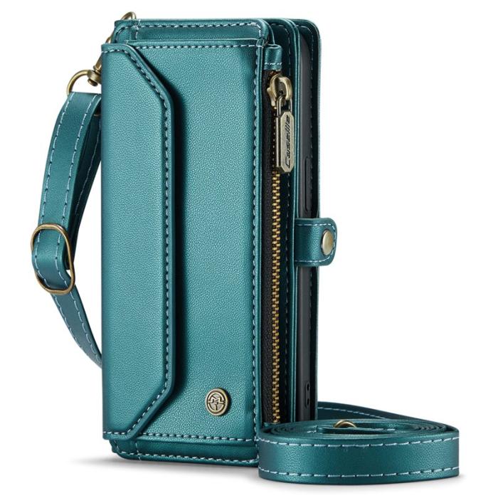 Caseme - CASEME C36 Läderfodral till iPhone 16 Pro med kortfack - Grön