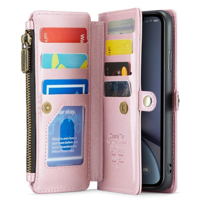 Caseme - CASEME C36 Läderfodral till iPhone XR med kortfack - Rosa