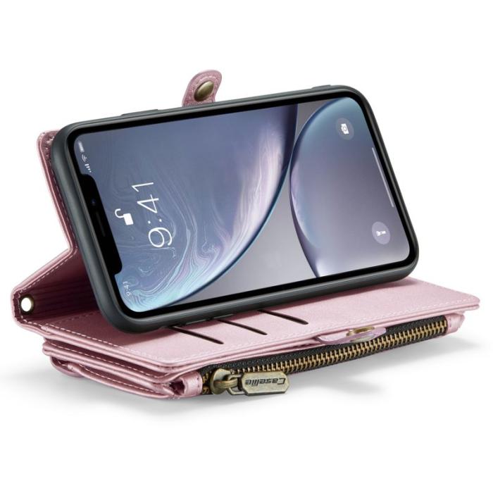 Caseme - CASEME C36 Läderfodral till iPhone XR med kortfack - Rosa