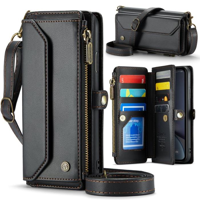 Caseme - CASEME C36 Läderfodral till iPhone XR med kortfack - Svart
