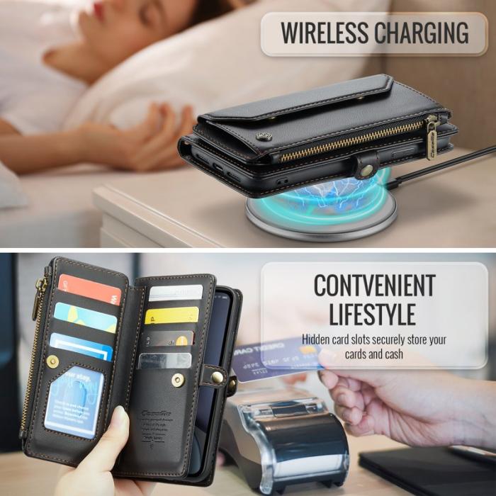 Caseme - CASEME C36 Läderfodral till iPhone XR med kortfack - Svart