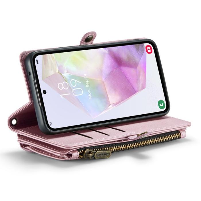 Caseme - CASEME C36 Läderfodral till Samsung Galaxy A35 5G - Rosa