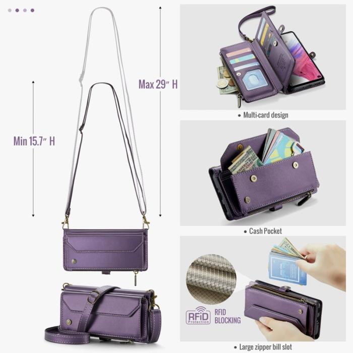 Caseme - CASEME C36 Läderfodral till Samsung Galaxy A53 5G - Lila