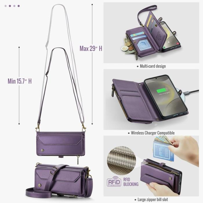 Caseme - CASEME C36 Läderfodral till Samsung Galaxy S24 - Lila