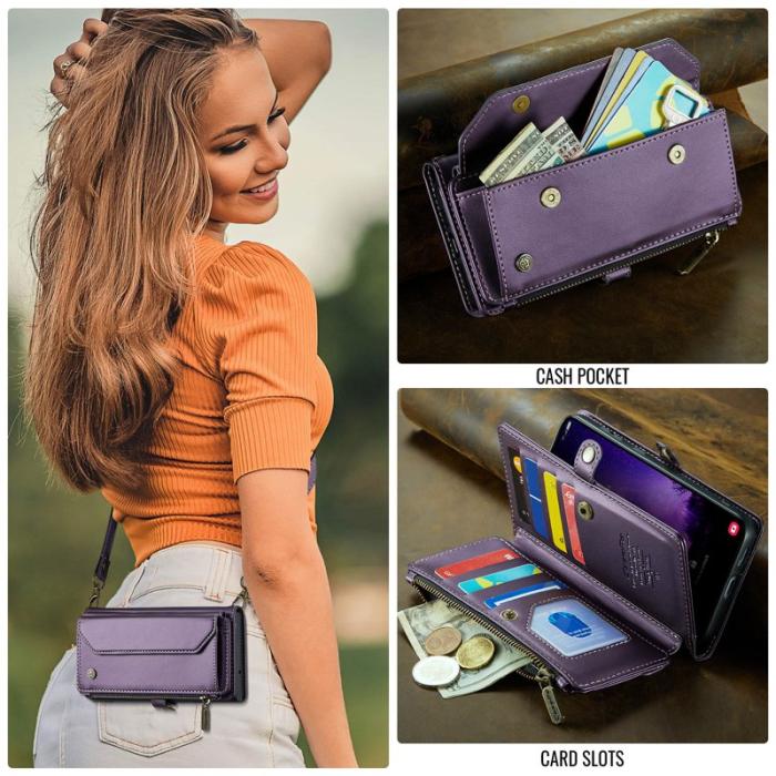 Caseme - CASEME C36 Läderfodral till Samsung Galaxy S25 FE - Lila