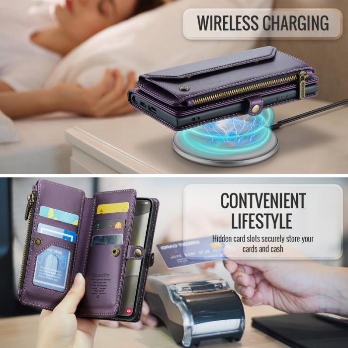 Caseme - CASEME C36 Läderfodral till Samsung Galaxy S25 - Lila