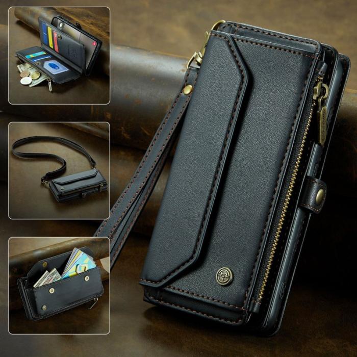 Caseme - CASEME C36 Läderfodral till Samsung Galaxy S25 - Svart