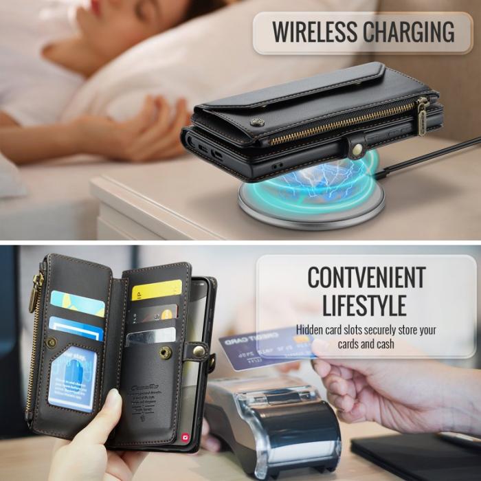 Caseme - CASEME C36 Läderfodral till Samsung Galaxy S25 - Svart