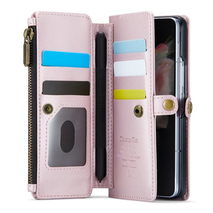 Caseme - CASEME C36 Läderfodral till Samsung Galaxy Z Fold3 5G - Rosa