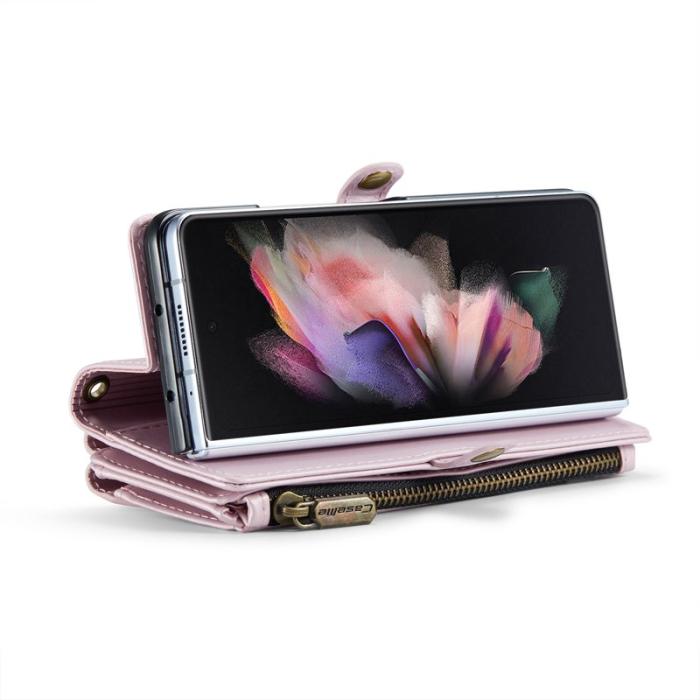 Caseme - CASEME C36 Läderfodral till Samsung Galaxy Z Fold3 5G - Rosa