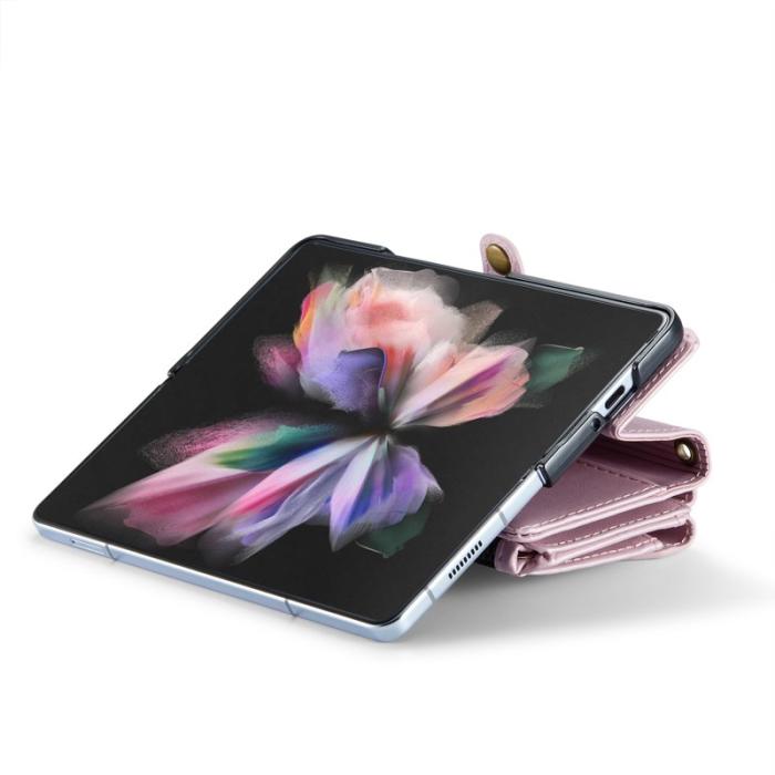 Caseme - CASEME C36 Läderfodral till Samsung Galaxy Z Fold3 5G - Rosa