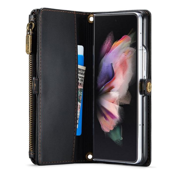 Caseme - CASEME C36 Läderfodral till Samsung Galaxy Z Fold3 5G - Svart