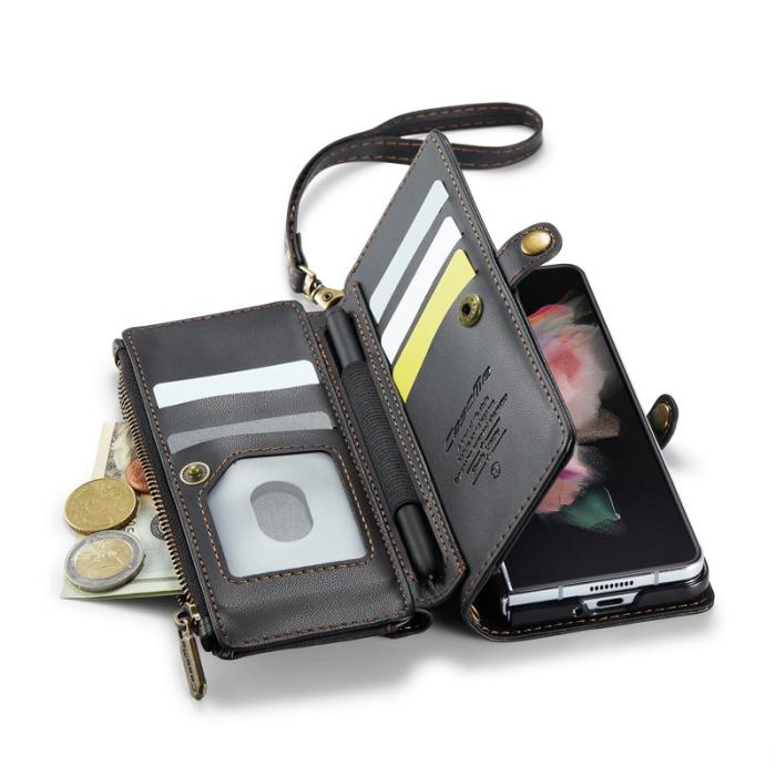 Caseme - CASEME C36 Läderfodral till Samsung Galaxy Z Fold3 5G - Svart