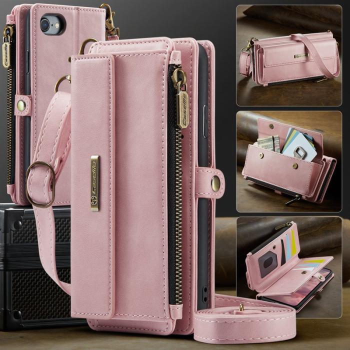Caseme - CASEME C39 Fodral för iPhone 7/8/SE 2020/2022 Läder Rosa