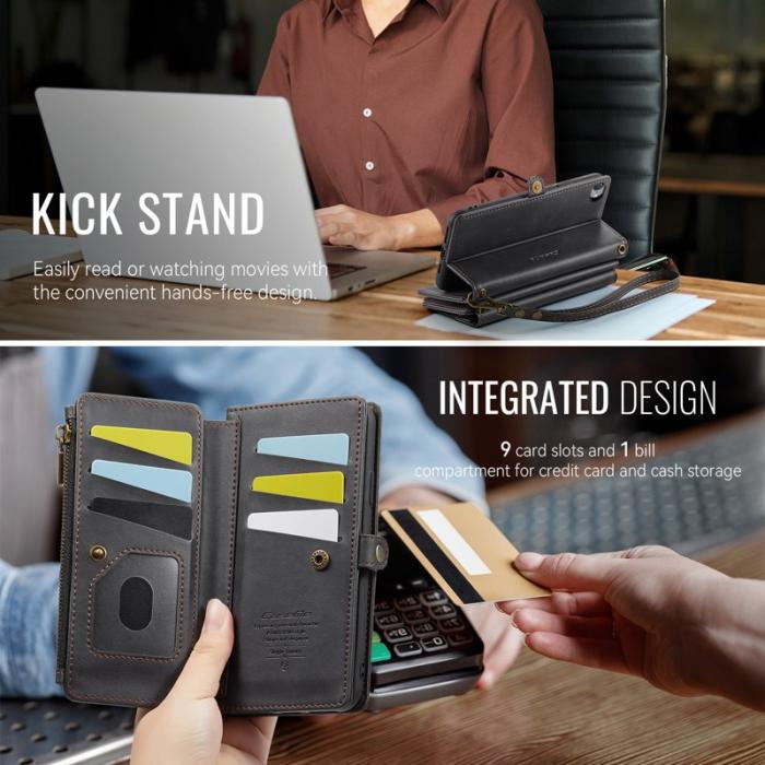 Caseme - CASEME C39 Fodral för iPhone 7/8/SE 2020/2022 Läder Svart