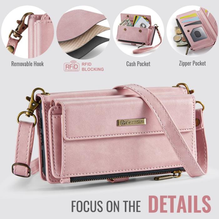 Caseme - CASEME C39 Fodral för iPhone XS Max 6.5 tum RFID Läder Rosa