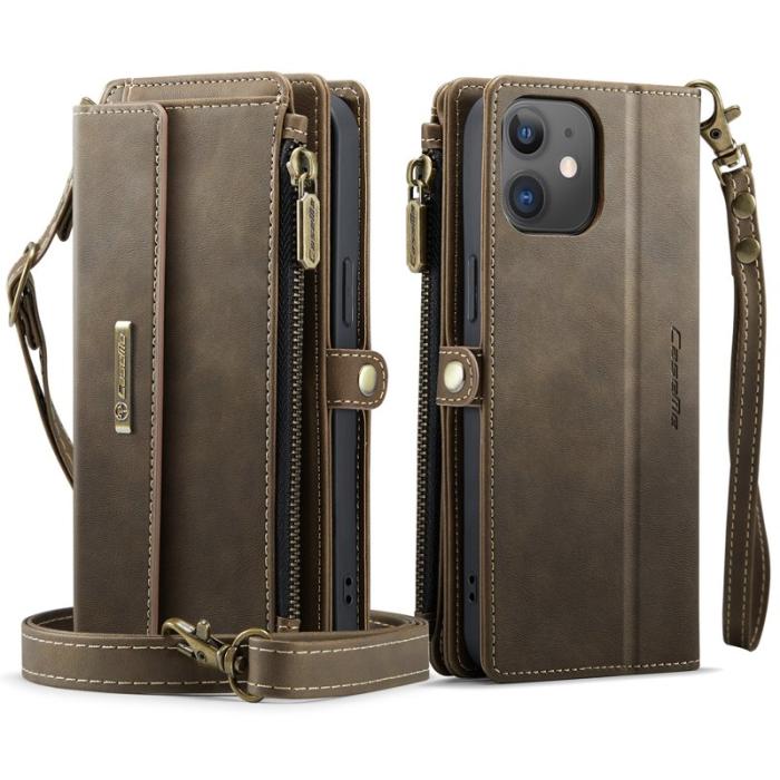 Caseme - CASEME C39 Fodral till iPhone 12 mini RFID Skydd Läder Brun