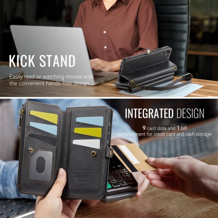 Caseme - CASEME C39 Fodral till Samsung Galaxy A16 5G Läder Svart