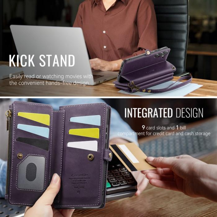 Caseme - CASEME C39 Fodral till Samsung Galaxy A55 5G Lila med RFID