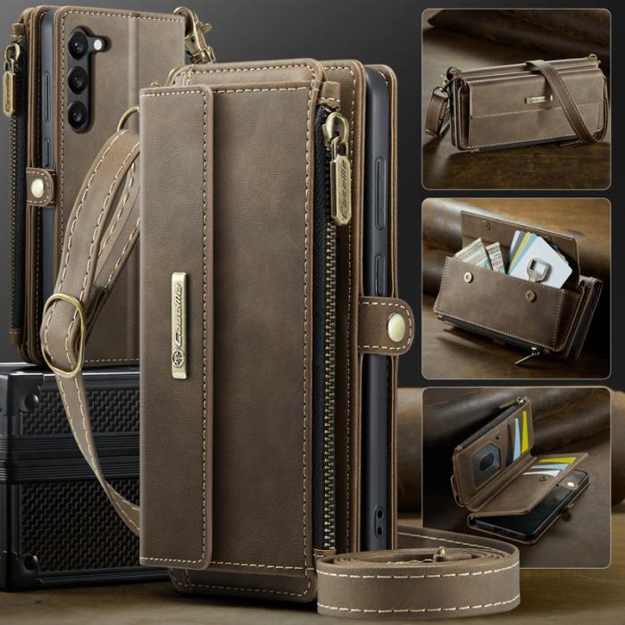 Caseme - CASEME C39 Fodral till Samsung Galaxy S23+ med RFID, Brun