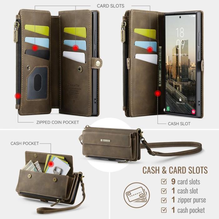 Caseme - CASEME C39 Fodral till Samsung Galaxy S23 Ultra - Brun