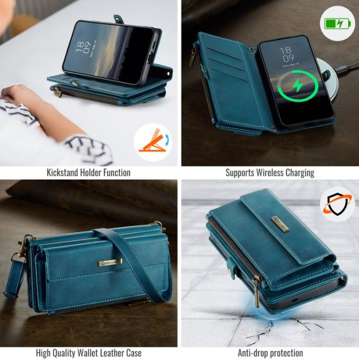 Caseme - CASEME Konstläder Plånboksfodral till Samsung Galaxy S24+ med RFID-Skydd - Grön