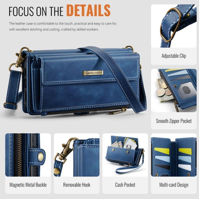 Caseme - CASEME C39 iPhone 14 Pro Max Skal RFID Blocker Läder Blå