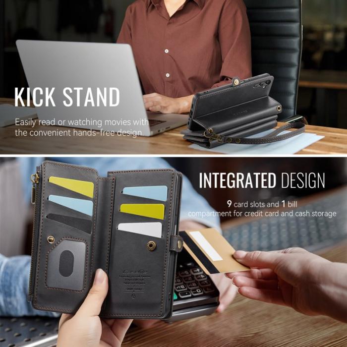 Caseme - CASEME C39 Samsung Galaxy A14 5G Fodral Läder Svart