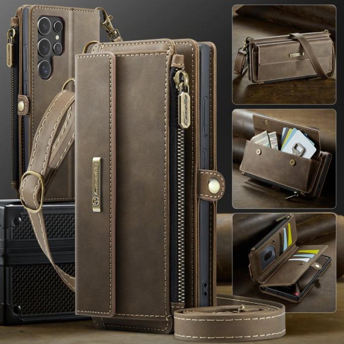 Caseme - CASEME C39 Samsung Galaxy S24 Ultra Skal RFID Brown
