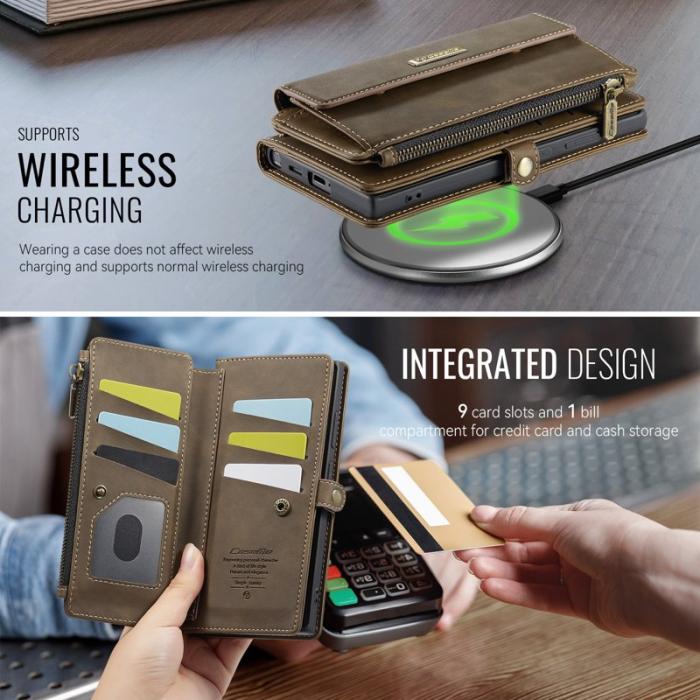 Caseme - CASEME C39 Samsung Galaxy S24 Ultra Skal RFID Brown