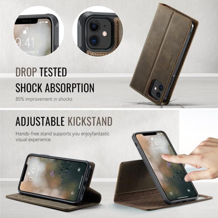 Caseme - CASEME C49 Fodral för iPhone 12 Pro/12 6.1 tum - Kaffe